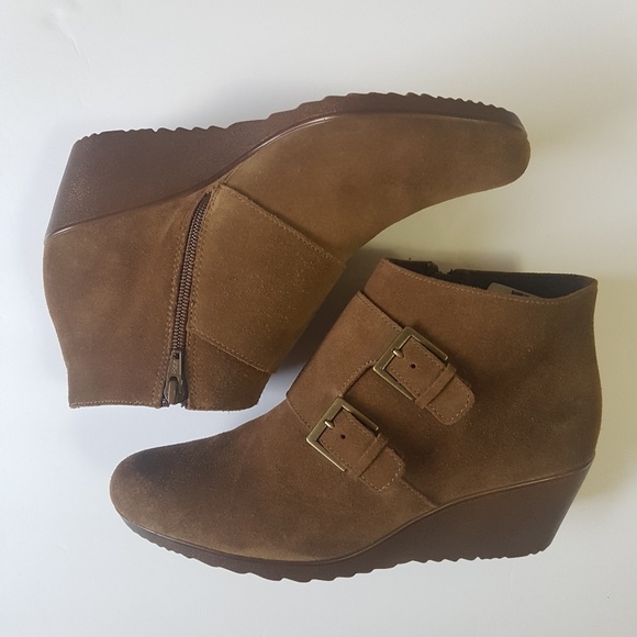 New Munro Wedge Suede Leather Boots - Picture 5 of 5